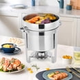 thumbnail image 2 of EDTara Ensemble de 2/4 Réchauds à Soupe en Acier Inoxydable de 7 Qt, Réchauds Alimentaires Ronds Commerciaux avec Casseroles et Porte-Carburant, 2 of 8