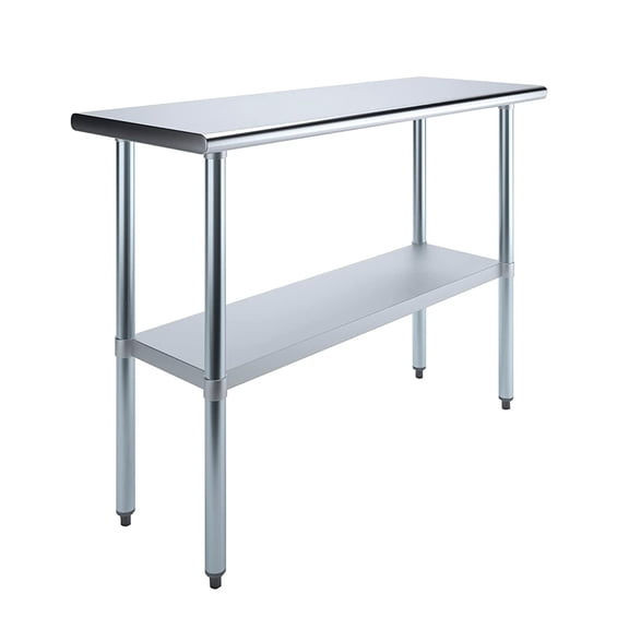 AmGood 18 in. x 48 in. Stainless Steel Table | NSF | Metal Utility Kitchen Prep Work Table