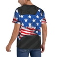 thumbnail image 2 of Zufioo Shark With USA Flag Print Men's Baseball Short Sleeve, Moisture Wicking Button-Down Hip Hop Tee-3X-Large, 2 of 7