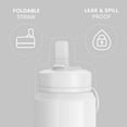 thumbnail image 4 of Hydrapeak 26oz Sport Insulated Water Bottle with Straw or Chug Lid, Leak & Spill Proof, Keeps Drinks Cold for 24 Hours, Hot for 12 Hours, Premium Stainless Steel Water Bottles (26oz, White), 4 of 9