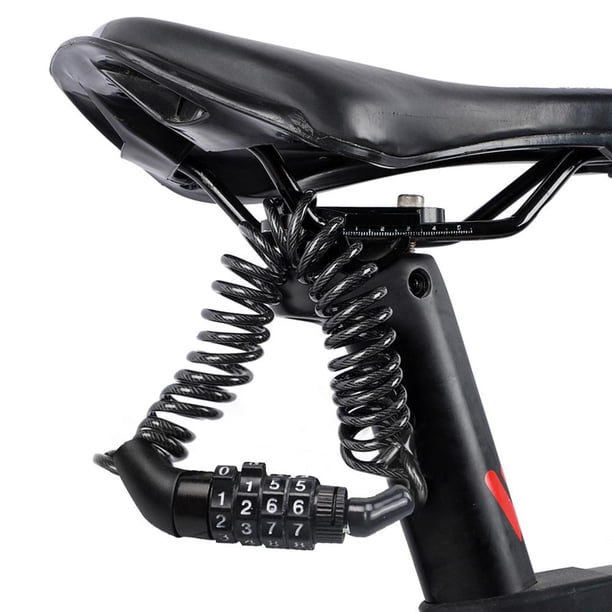 Bicicleta Bloqueo de casco antirrobo para bicicleta de carretera MTB, bloqueo de Cable de seguridad con contraseña de 4 dígitos