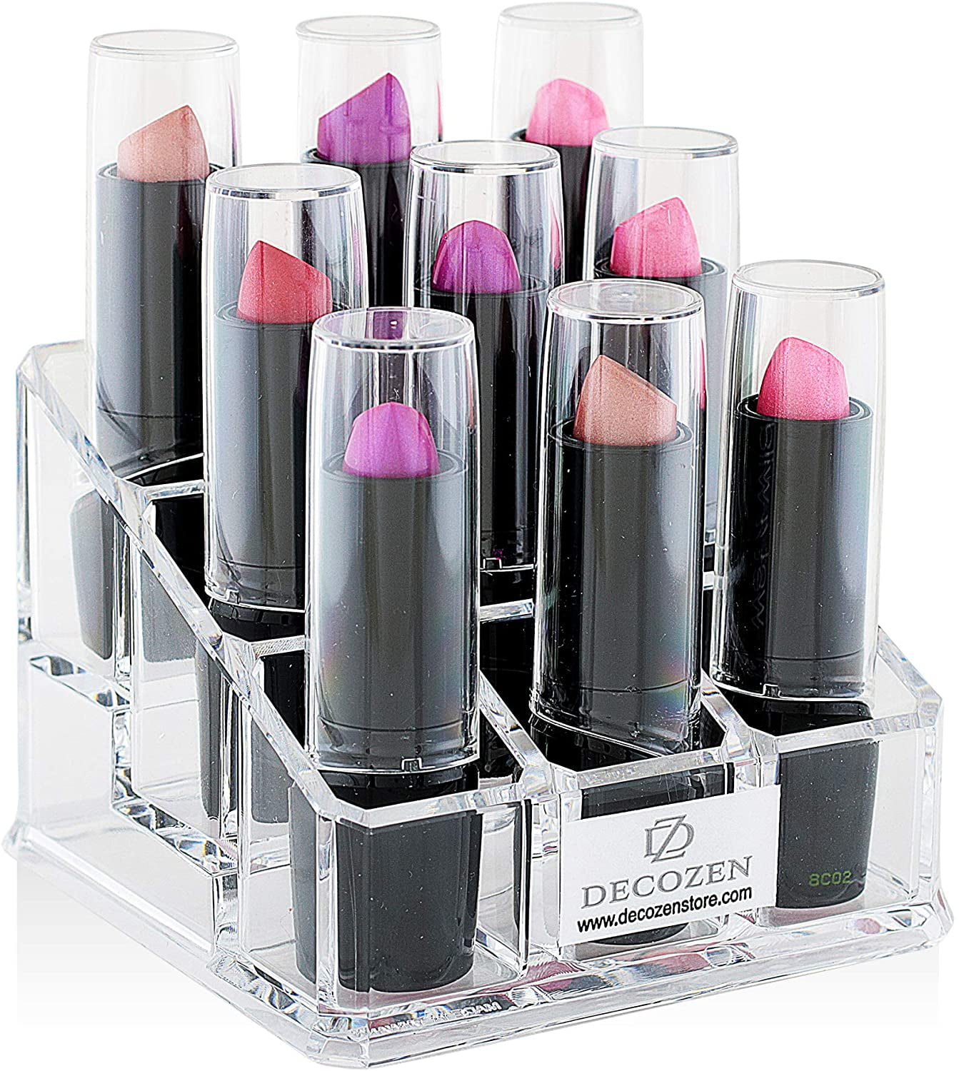 Decozen Makeup Organizer Storage Lipstick Holder 9 slot for Lipstick