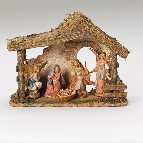 Fontanini 5 Piece Italian Christmas Nativity Set with Stable 54463 Made