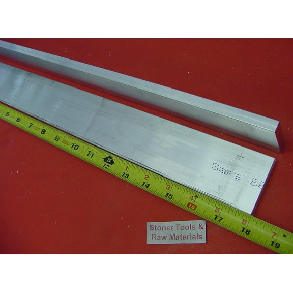 2 Pieces 3/8" X 2" Aluminum 6061 Flat BAR 18" Long .375" T6511 Solid Mill Stock