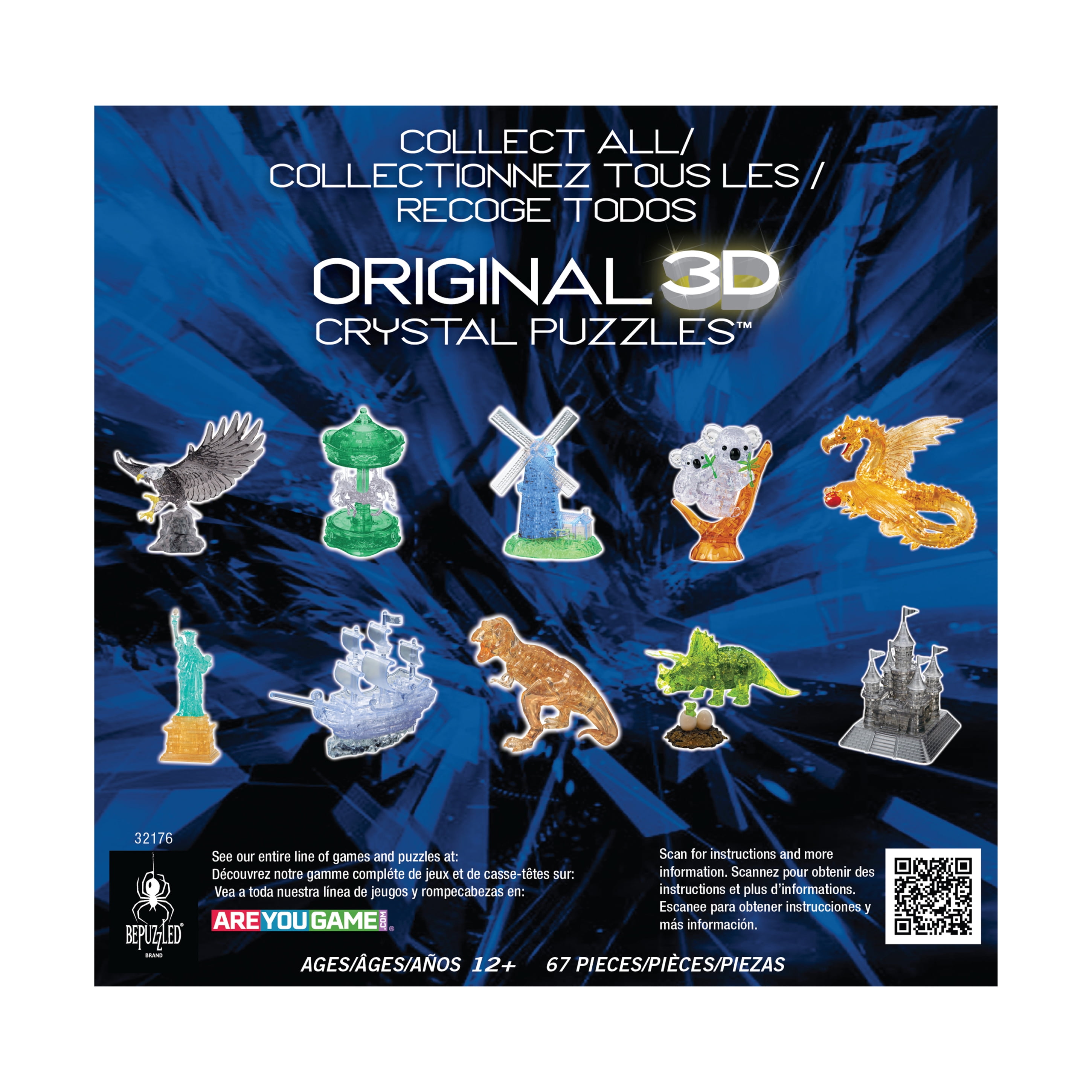 BePuzzled 3D Crystal Puzzle - Royal Carriage (Blue/White): 67 Pcs