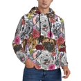 thumbnail image 2 of Wukai Cute Dogs Puppy1 Print Men Hoodies Fleece Sweatshirts Long Sleeve Sweaters Pullover Fall Outfits Winter Clothes-Large, 2 of 7