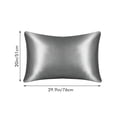 thumbnail image 3 of Funda de almohada de seda de color liso Funda de almohada gris Funda de almohada tipo sobre Par, 3 of 7