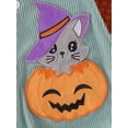 thumbnail image 6 of FEORJGP Toddler Baby Boys Girls Halloween Overalls 0 3M 6M 9M 12M 18M Infant One-piece Rompers Sleeveless Jumpsuits Witch Pumpkin Cat Embroidered SquaGirl Fashion Cute Comfy Clothes for Fall, 6 of 7