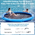 thumbnail image 2 of Bezliving 10' Round Inflatable Floating Dock with Cup Holder, Sunchill Float Ring, Hammock Tanning Pool with 4in Woven Fabric, Manual Pump for 1-2 Min Quick Inflate/Deflate, Fits 2-8, Ideal for Lakes, 2 of 7