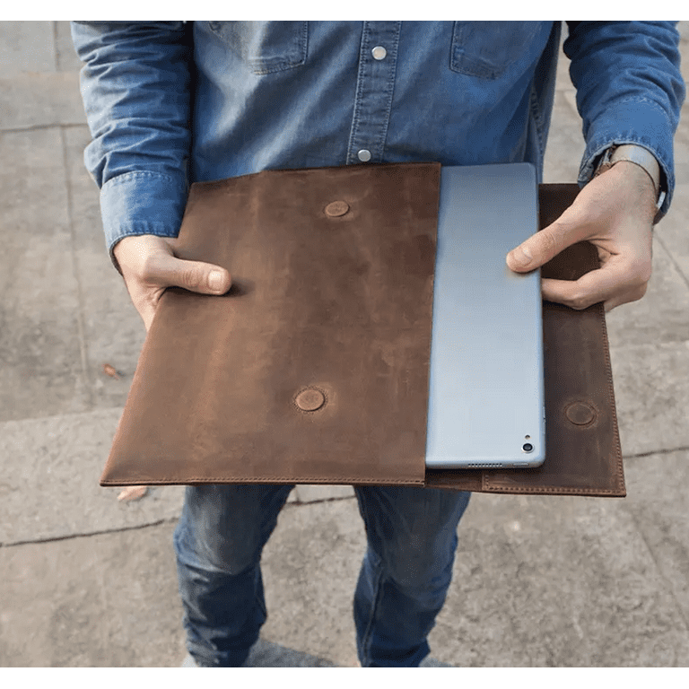 Retro Fashion Genuine Leather Laptop and Tablet Sleeve Cases For