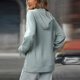 thumbnail image 3 of Ailaofu Oversized Hoodies for Women Casual Long Sleeve Waffle Knit Drawstring Side Slit Pullover Sweatshirts with Pocket, 3 of 3