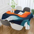 thumbnail image 2 of Yayeee Tablecloths 60" x 108" Rectangle Wrinkle Resistant Party Table Cover, Green Abstract Wavy, 2 of 8