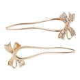 thumbnail image 4 of Unique Bargains 1 Pc Decorative Hairpin Fashion U-shaped Bow Hair Hairpin for Women Gold Tone, 4 of 4