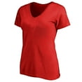 thumbnail image 2 of Women's Red 100% Cotton V-Neck Short Sleeve T-Shirt - Casual Comfort for Everyday Wear, 2 of 4
