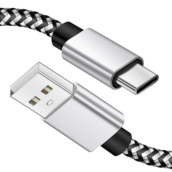 (2 Pack 6.6ft)Type C Charger,USB C Cable 3A Fast Charger Compatible,Braided Phone Charging Cord for Samsung Galaxy S20 20 20 Ultra S10 9 8 / Note 9 8,Google Pixel(Silver)