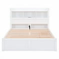 thumbnail image 6 of Bellemave FUll Size Platform Bed with Trundle, Wood Platform Bed with Drawers, Shelves, Bookcase Headboard, Charging Station for Teens, White, 6 of 9