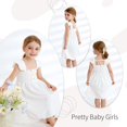 thumbnail image 2 of Vestido JEELLIGULAR 2T blanco con botones con volantes para niños pequeños, verano, 2 of 5
