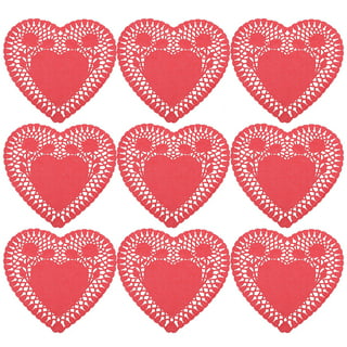 RIVCOIM Paper Hearts for Crafts 4 inch 100 pcs, Heart Paper Doilies,  Valentines Day, Paper Lace Doilies, Heart Cutout for Home Activities and  Decorations Colors Red, Pink, White, and Blue
