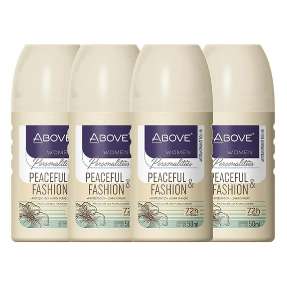 ABOVE Roll-On Personalities, Deodorant, Peaceful and Fashion, 4 Pcs