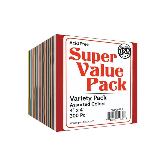 Accent Design Paper Accents Super Value Variety Pack - Heavyweight Assorted Cardstock - 4x4 - Archival Quality Scrapbook Paper for Scrapbooking, Cards, Invitations & Crafts
