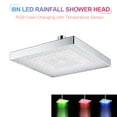 thumbnail image 1 of LED Rainfall Shower Head Square Shower Head Automatically RGB Color-Changing Temperature Sensor Showerhead for Bathroom, 1 of 7