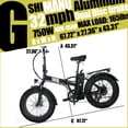 thumbnail image 5 of DSstyles Folding Electric Bike for Adults. 750W Motor 48V 15AH Hidden Battery. 20" Fat Tire Snow with 7-Speed, 5 of 9