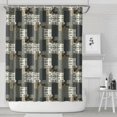 thumbnail image 2 of Extra Long Boho Shower Curtain 72x84 Inches - Vintage Floral & Tropical Leaves Pattern, Waterproof Bohemian Bathroom Decor with 12 Hooks, Tribal Rustic Style, 2 of 5