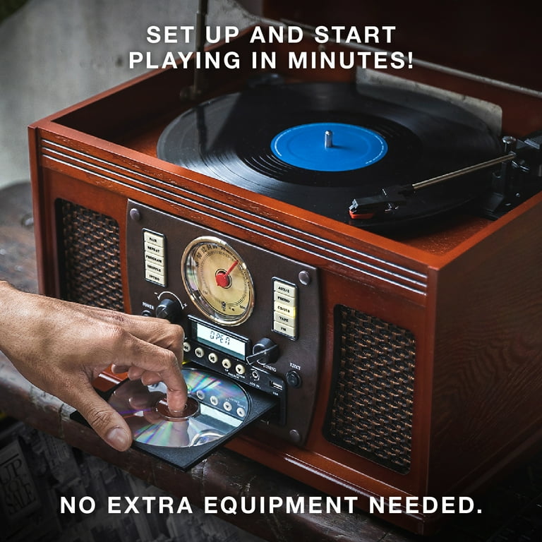 Victrola 8-in-1 Navigator Vinyl Record Player & Multimedia Center