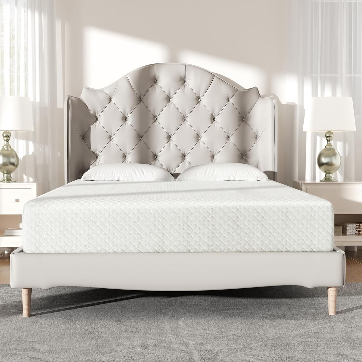IULULU 6 Inch Gel Memory Foam Mattress, Twin Size Mattress with Graphene Cooling Cover, Fiberglass-Free, Medium-Firm, Bed in a Box