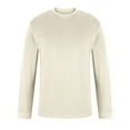 thumbnail image 5 of Blusas y camisas de manga larga con cuello redondo para hombre, informales, lisas, empalmadas, de manga larga, de alta elasticidad, que mantienen el calor, top de algodón para hombre, 5 of 5