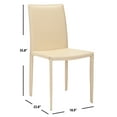 thumbnail image 4 of SAFAVIEH Karna Modern Fully Upholstered Dining Chair, Set of 2 (18.9 in. W x 22.8 in. D x 35.8 in. H), 4 of 7