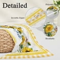 thumbnail image 4 of Yellow Sunflowers Floral Throw Pillow Covers Pastoral Wildflowers Leaf Yellow Plaid Decorative Lumbar Pillow Cover Rectangle Cushion Case for Sofa Couch Bed Living Room Bedroom 20 X 30 Inches, 4 of 9