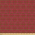 thumbnail image 2 of Ambesonne Art Deco Ruby Fabric by the Yard Upholstery, Vintage Motif Classic, 1 Yard, Pale Maroon Rust, 2 of 5