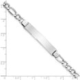 thumbnail image 3 of 14K White Gold Wg Polished Semi-Solid Figaro Id Bracelet (7 X 7) Made In United States dcid135w-7, 3 of 5