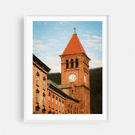 Carbon County Courthouse, Jim Thorpe - Jim Thorpe Pennsylvania Photography Architecture City Skyline White Framed Wall Art Print 5 x 7 inches