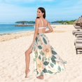 thumbnail image 6 of FORMRS Womens Long Sarong Beach Wrap Semi-Sheer Bikini Skirt Bathing Swimsuit Cover Up, Floral Design, 6 of 7