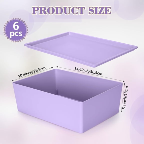 6 Pcs Large Plastic Storage Bins with Lids - Stackable Storage Containers for Playroom, Classroom, Office (Pink, )