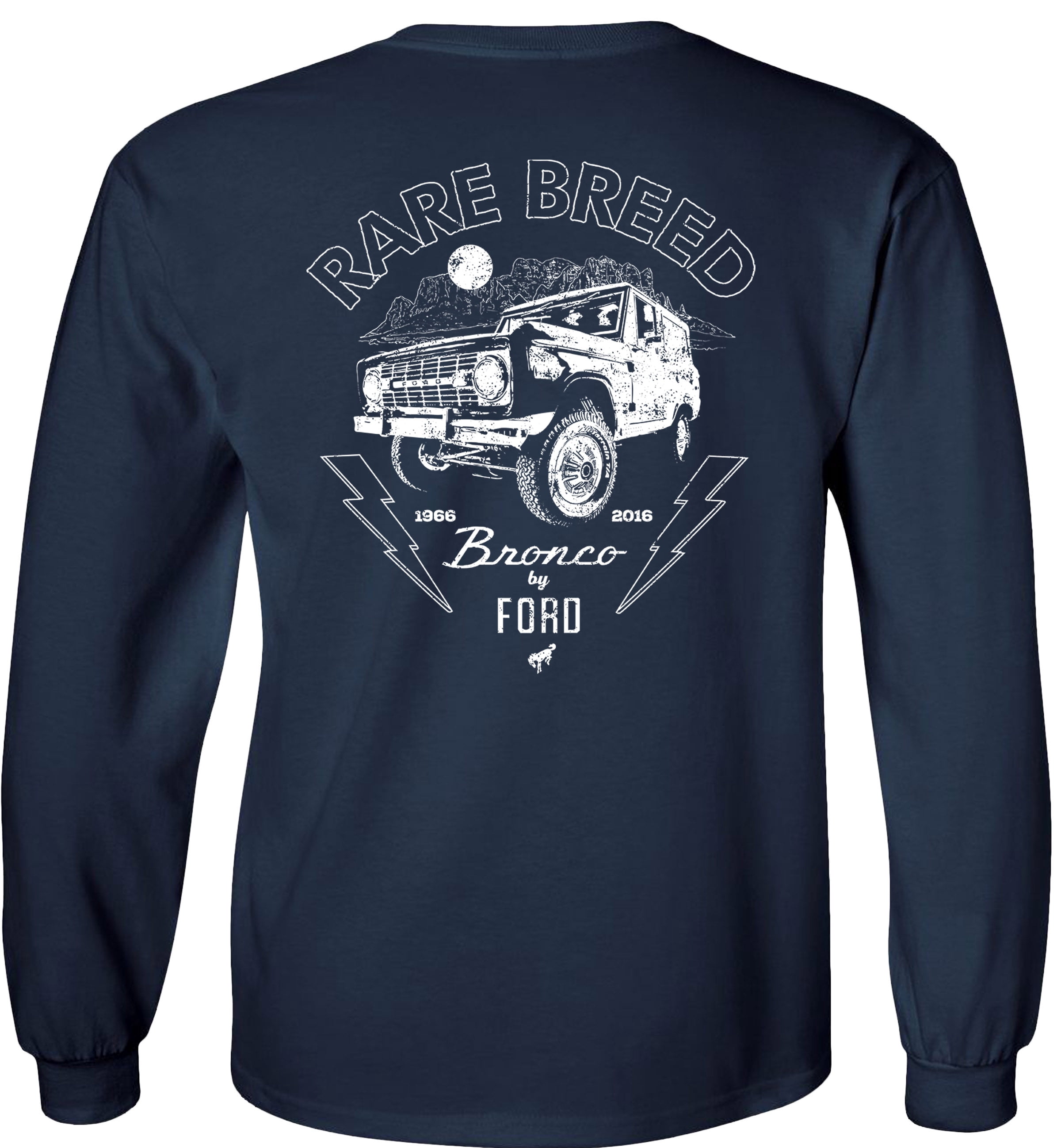 Fair Game Rare Breed 1966-2016 Ford Bronco Long Sleeve Shirt-Navy-3x
