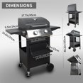 thumbnail image 5 of Mondawe 2 Burner Stainless Steel Outdoor Barbecue Gas Grill with wheels, 5 of 8