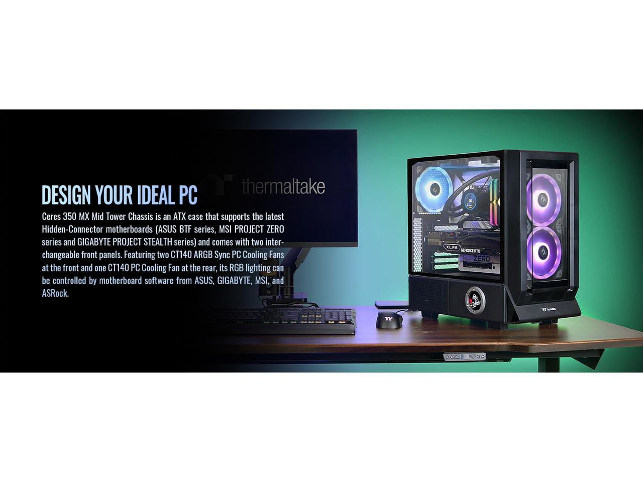 Thermaltake Ceres 350 MX Mid Tower Chassis, Black CA-1Z3-00M1WN-00