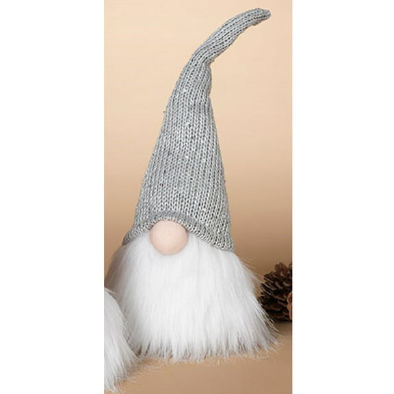 Grey Hat Fabric Holiday Gnome 13.75 Inch New