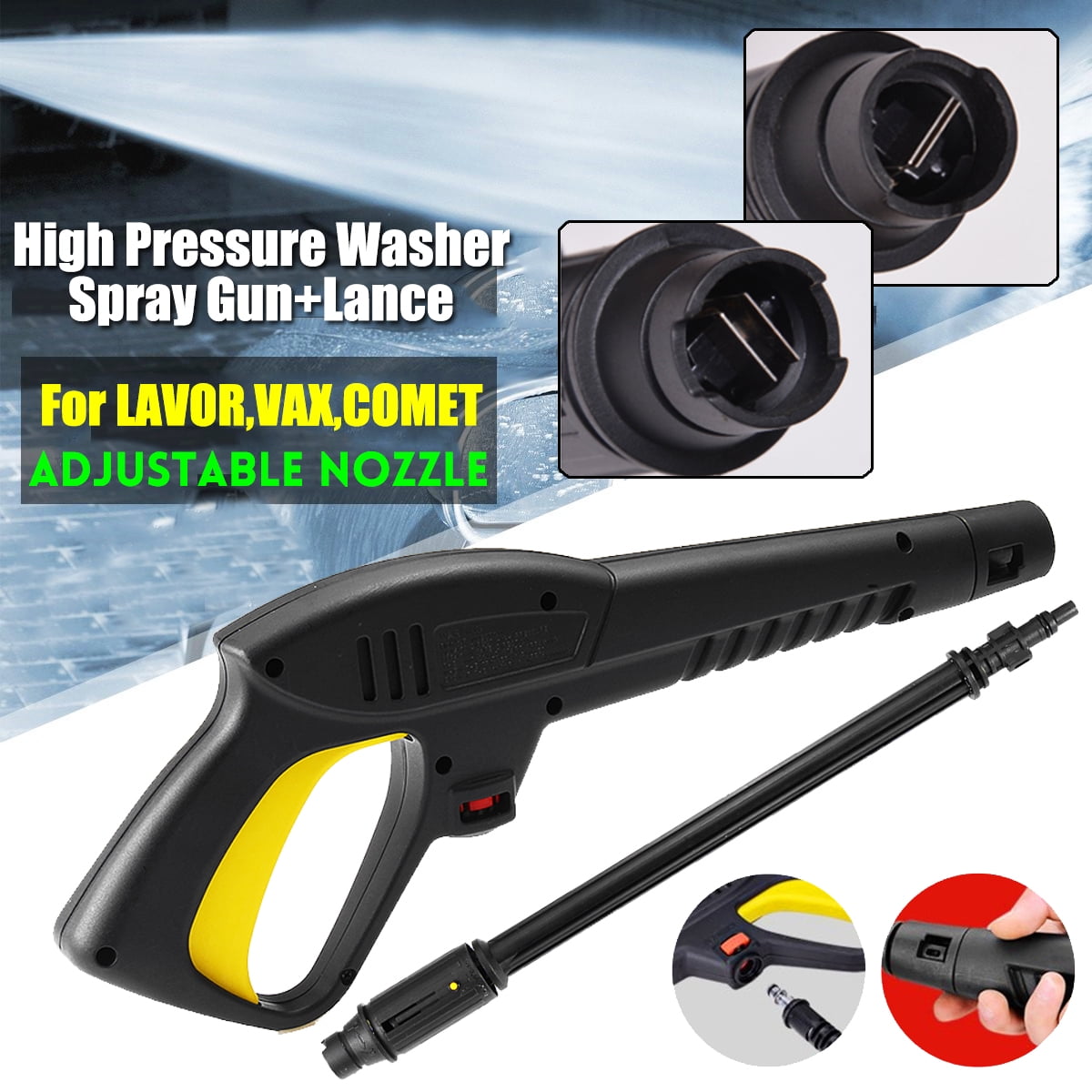 High Pressure Washer Water Spray Gun Lance Variable Nozzle For LAVOR