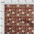 thumbnail image 1 of oneOone Cotton Cambric Maroon Fabric Leaves & Flower Floral Dress Material Fabric Print Fabric By The Yard 56 Inch Wide, 1 of 4
