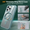 thumbnail image 2 of 360° Magnetic Swivel Ring for iPhone 14 pro case, Built-in Metal Stand and Ring Holder, Magsafe Compatible, Military Grade Protection, Shock and Vibration Resistant-Lake Blue, 2 of 14