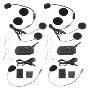 2 Pieces Motorcycle Helmet 6 Riders Headset Intercom Wireless Interphone