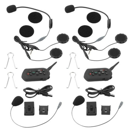 2 Pieces Motorcycle Helmet 6 Riders Headset Intercom Wireless Interphone