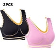 thumbnail image 2 of Hrsba Sports Bras for Women, 2 Pack Solid Color Lace Wireless Tank Casual Bra, 2 of 5
