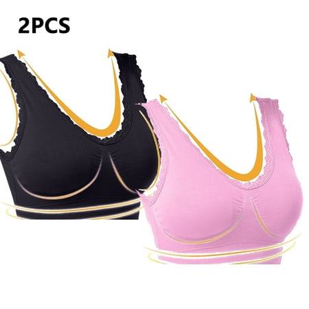 Lisbinx Bras for Women Full Coverage Woman s Lace Splicing Glossy Comfortable Breathable Bra Underwear No Rims Flash Deals
