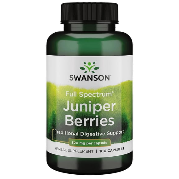 Swanson Juniper Berries Capsules, 520 mg, 100 Count