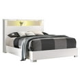 thumbnail image 1 of White and Chrome Bedframe with LED Headboard in Queen, 1 of 3